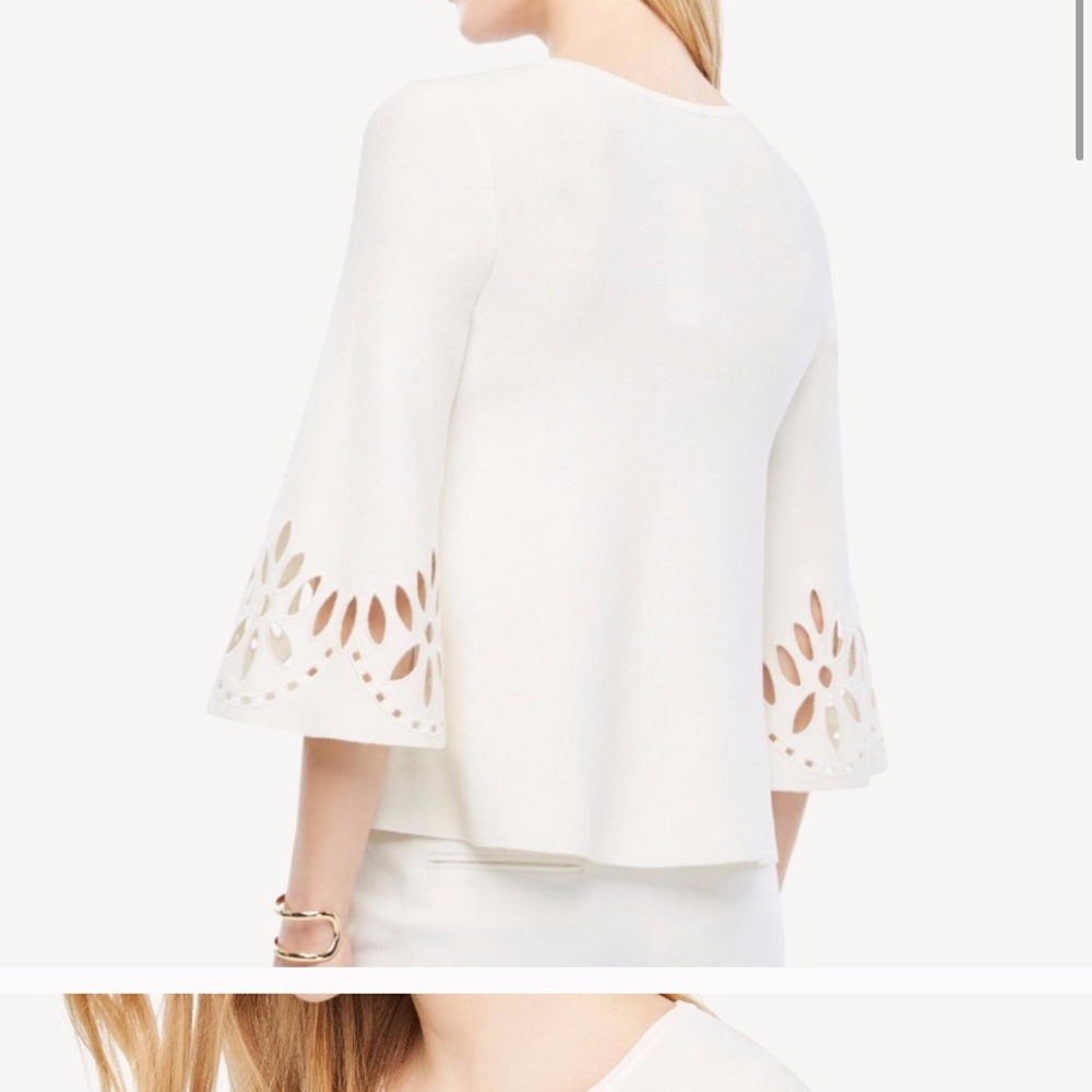 Ann Taylor Bell Sleeve Sweater Ivory